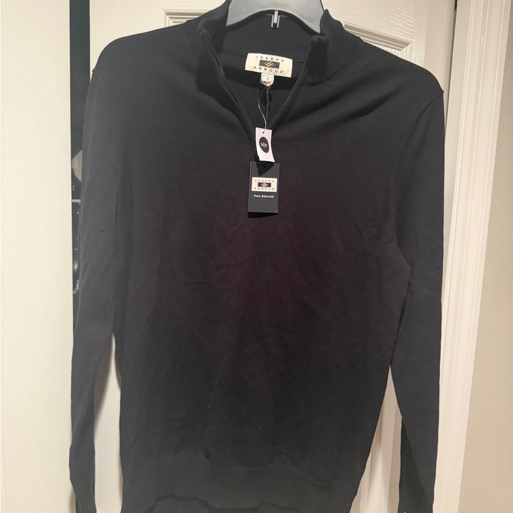 Joseph Abboud Men's Black Zip-Up Sweater